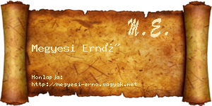 Megyesi Ernő névjegykártya